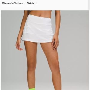 White Lululemon Pace Rival Mid Rise Skirt